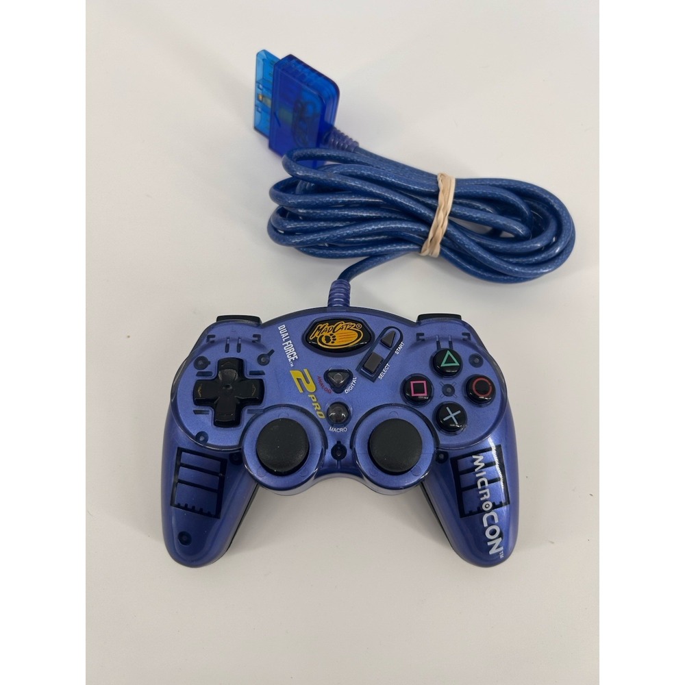 Mad‎ Catz Dual Force Controller for Sony PlayStation PS1 PS2 Blue Working